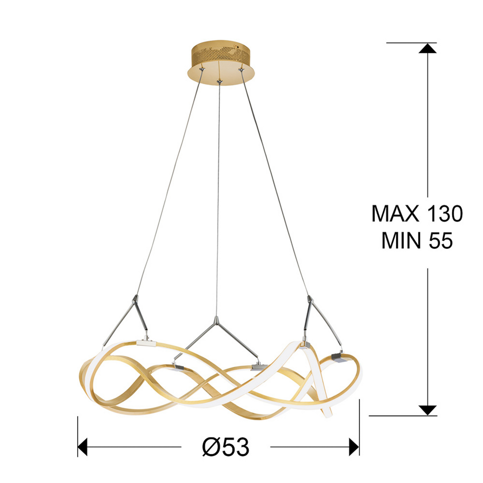 Żyrandol LED Molly, różowe złoto, Ø 53 cm, włączanie/wyłączanie Żyrandol LED Molly, różowe złoto, Ø 53 cm, włączanie/wyłączanie