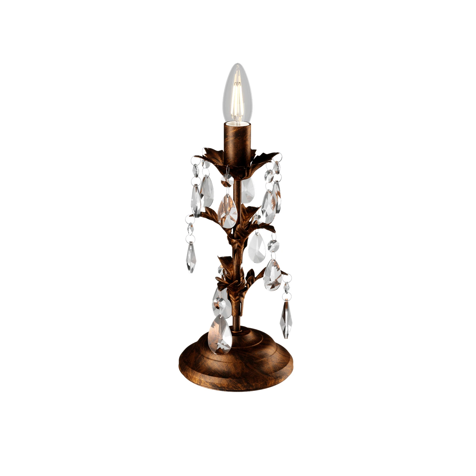 Stolní lampa Teresa s krystaly, bez stínidla na lampu