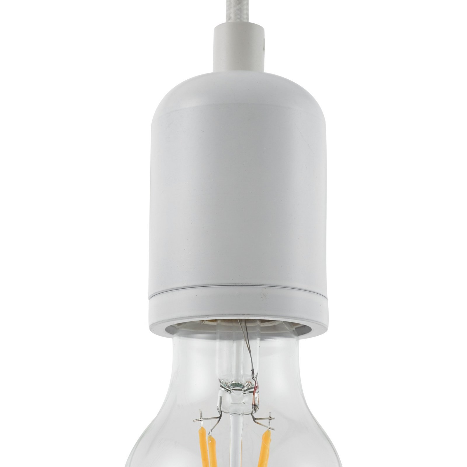 Candeeiro suspenso Lindby Hattie, branco, Ø 4,7 cm, metal, E27