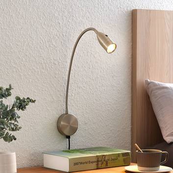 Lindby Ammara LED-væglampe, satineret nikkel