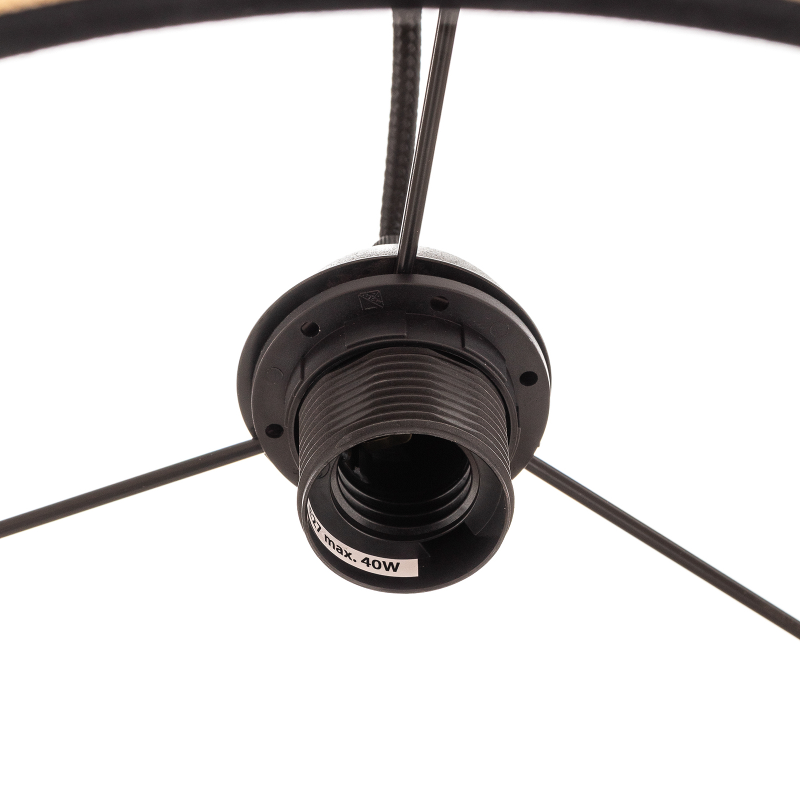 Hanglamp jute&black cylinder natuur 40cm 1-lamp