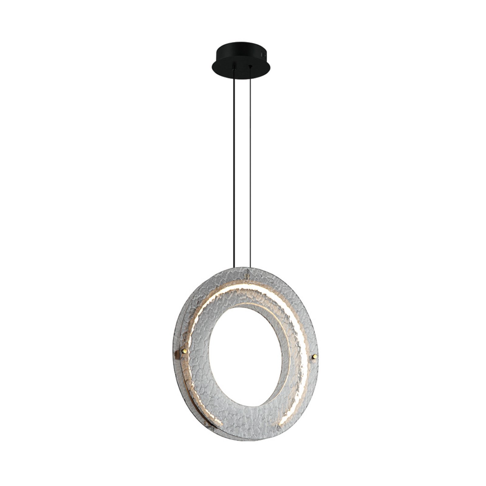 Viokef Lampă suspendată LED Tamara gri fumuriu Ø 40 cm sticlă/metal - Camera de zi / sufragerie - Modern - cenușiu fumuriu bronz negru