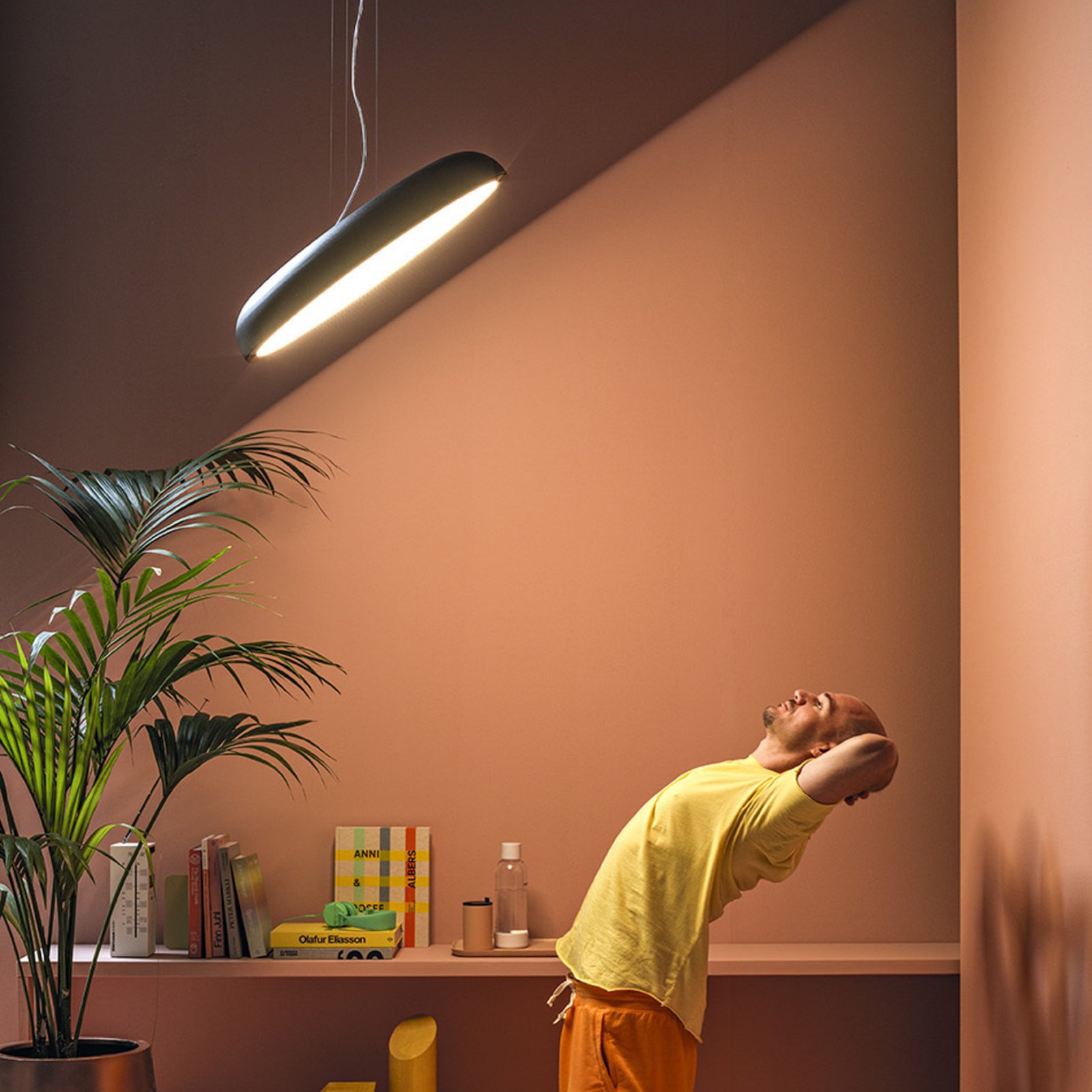 "Stilnovo Reflexio" LED pakabinamas šviestuvas, Ø46 cm, rudos spalvos