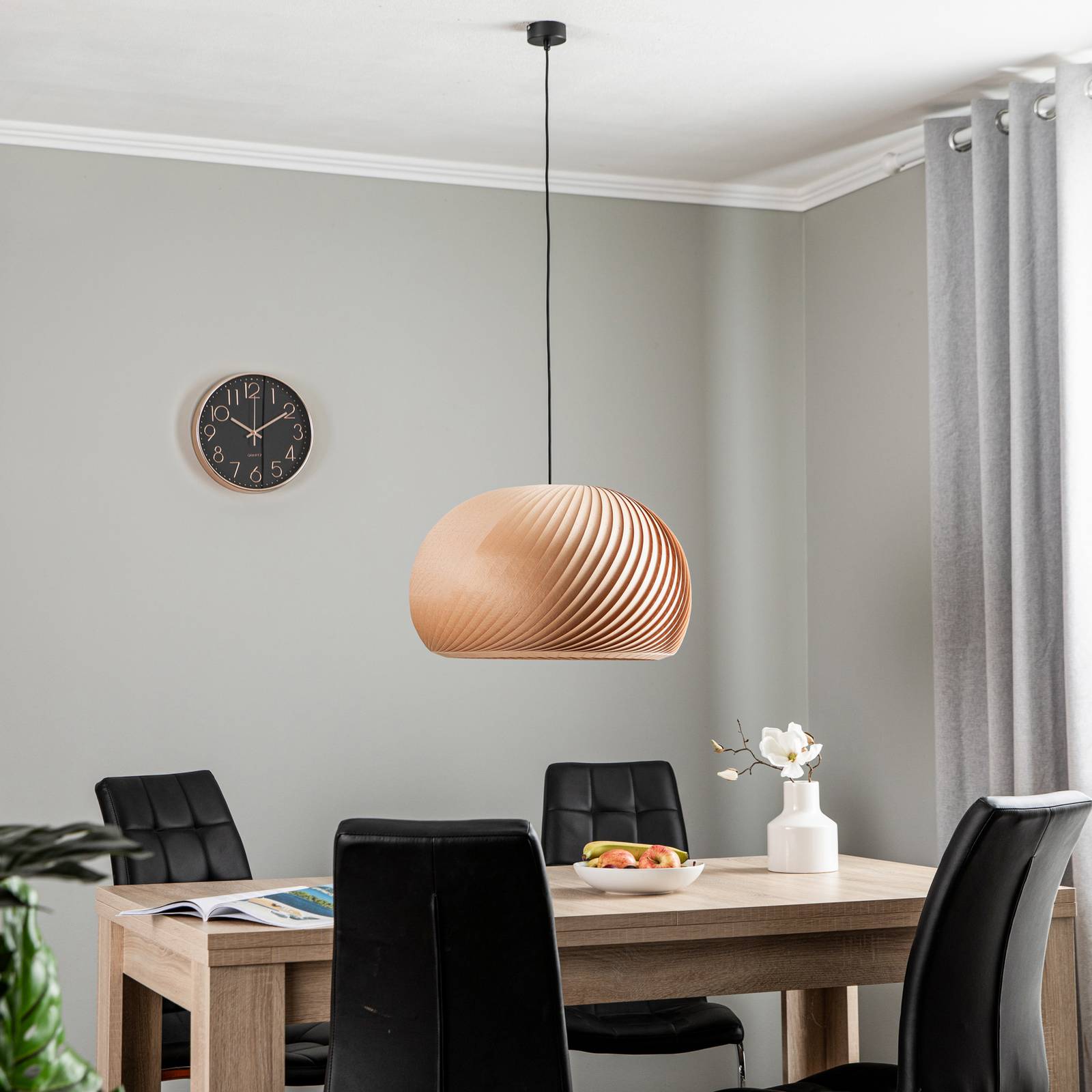 Hängeleuchte Janne, Buchenholz, Ø 53 cm, E27 günstig online kaufen