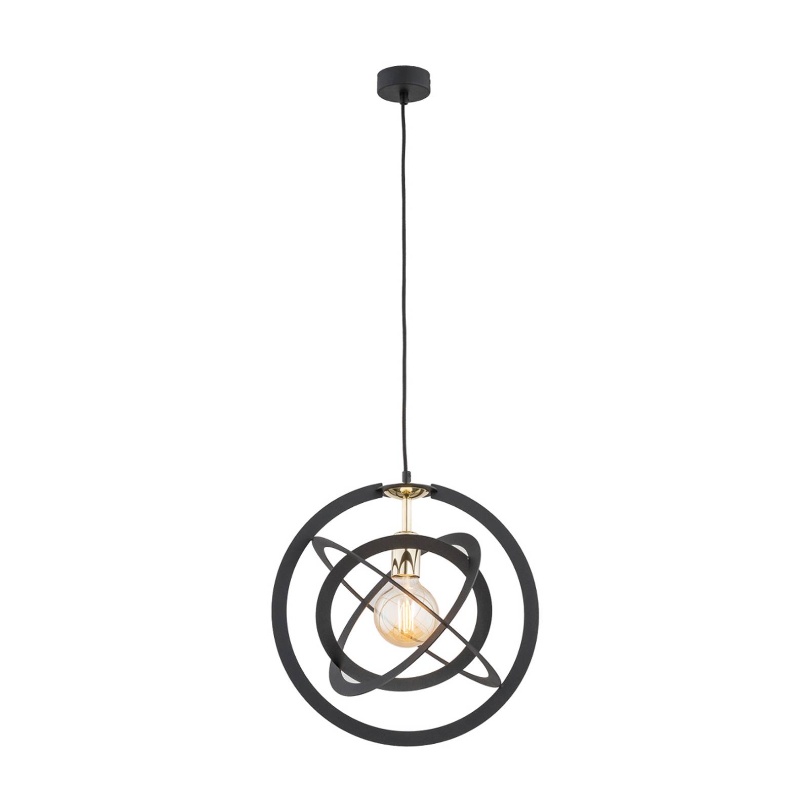 Hängeleuchte Kristi, 39x34cm, schwarz/gold