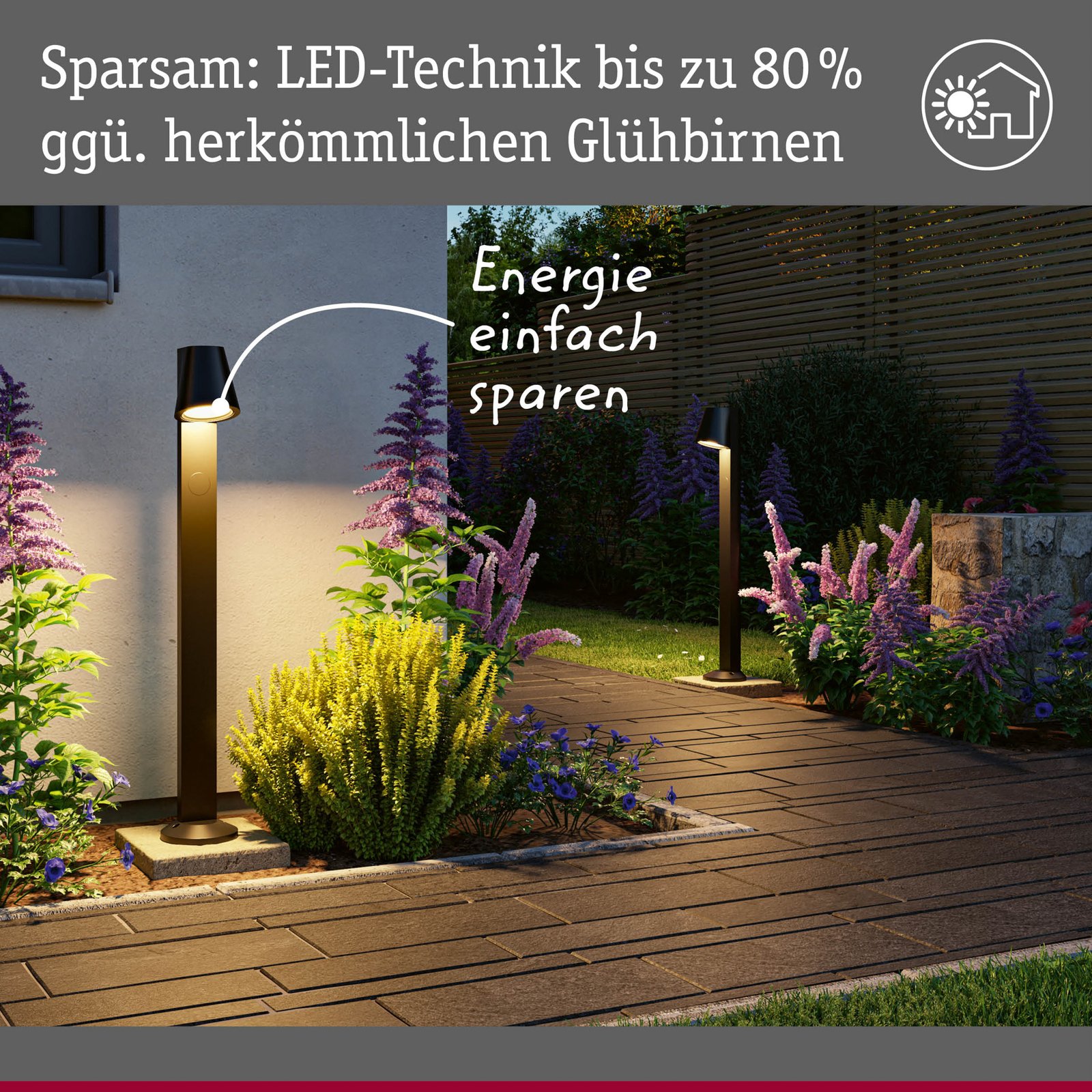 Bolardo luminoso exterior Caissa SWR antracita - Paulmann