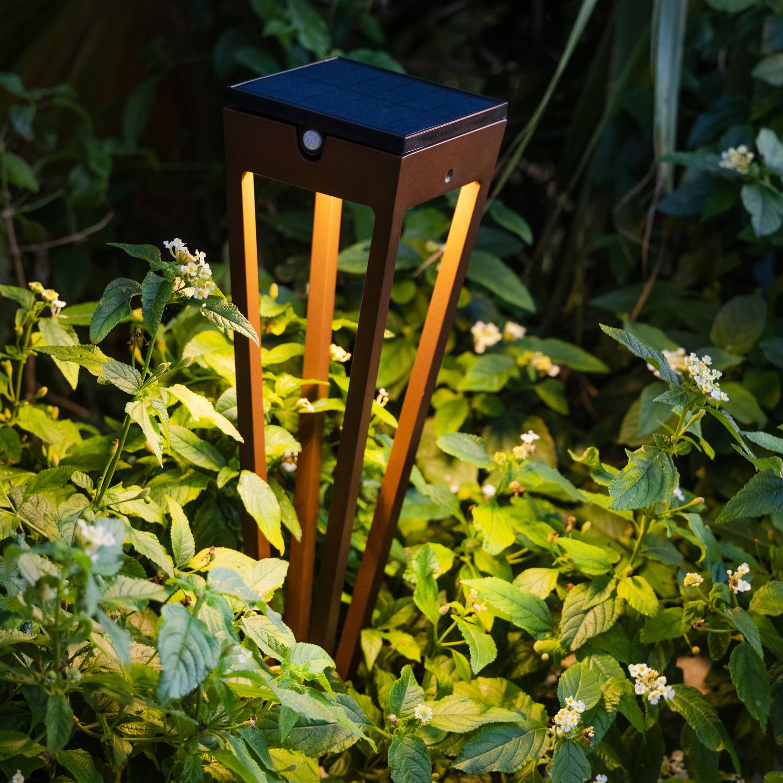 Pochodnia solarna LED Tinka, 52 cm, corten