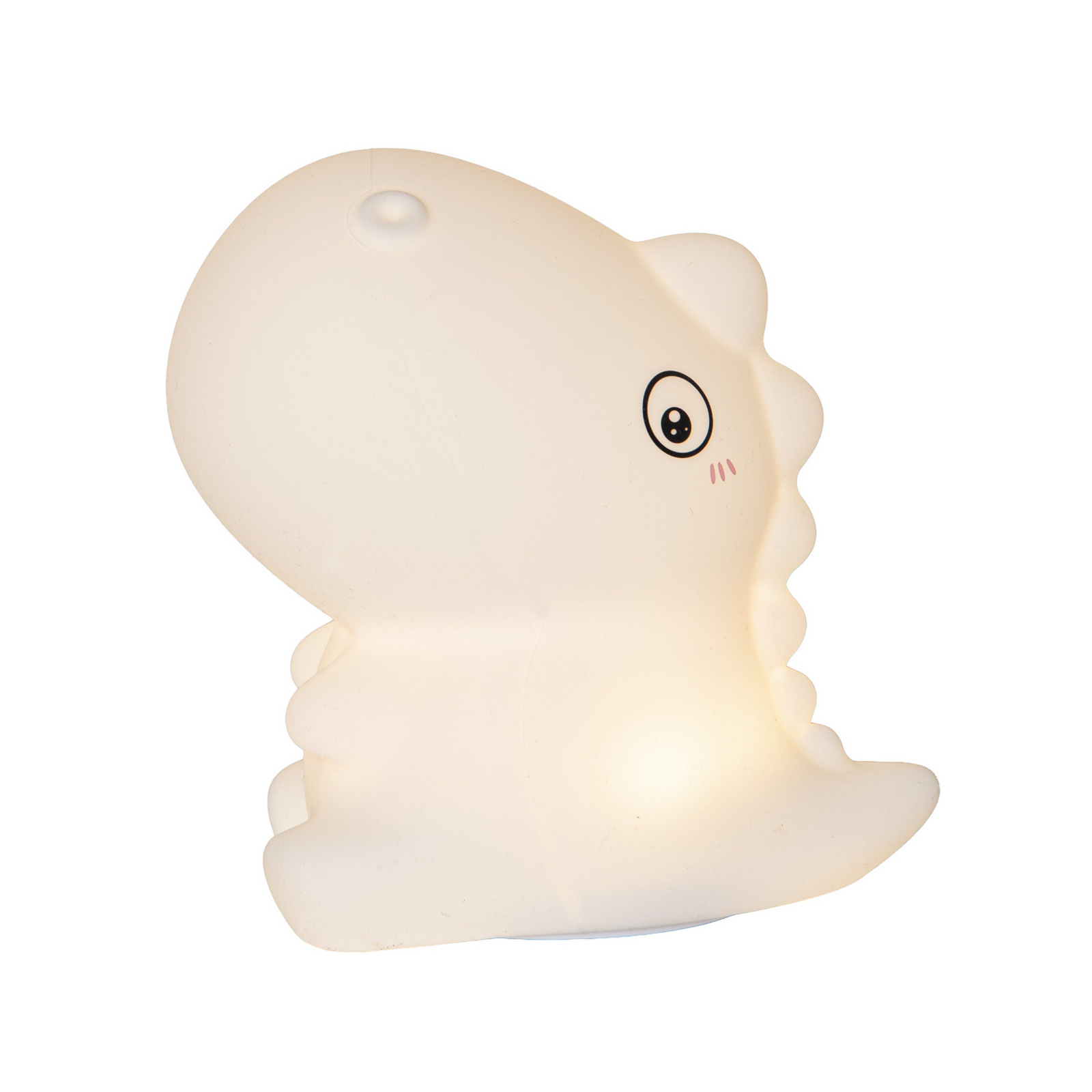 Akumulatorowa lampka nocna LED „Dino”, biała, wysokość 15 cm, RGB, sterowanie Akumulatorowa lampka nocna LED „Dino”, biała, wysokość 15 cm, RGB, sterowanie