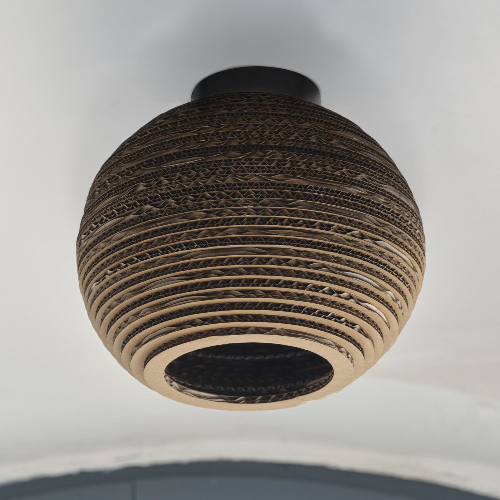 Lampa sufitowa OSRAM BALL, brązowa, Ø 26 cm, tektura falista, E27