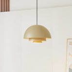 Lucande Nymara LED pendant light, beige, aluminium, Ø 40 cm