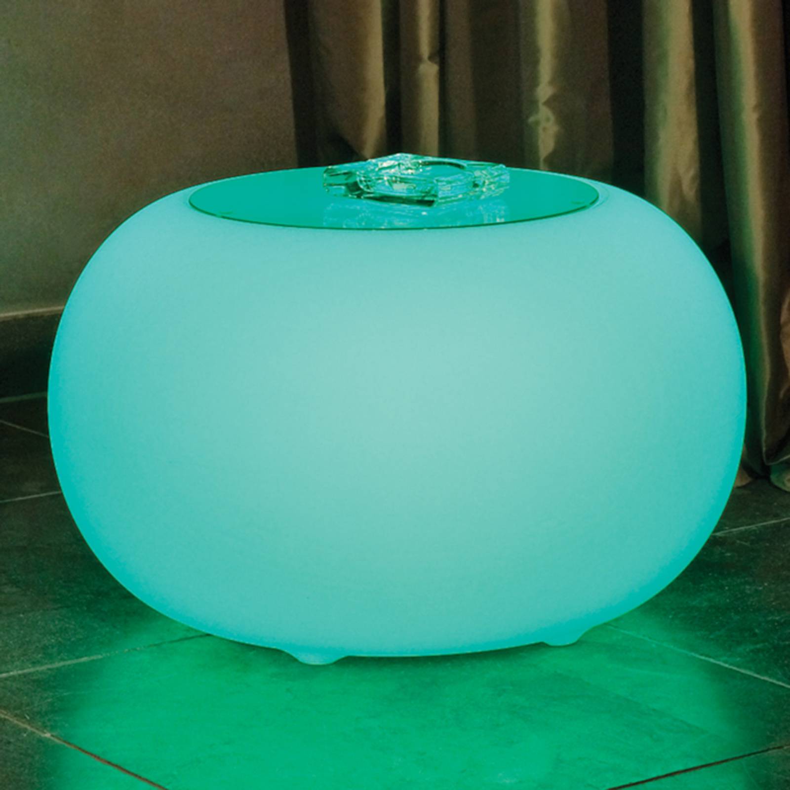 Table Bubble LED ACCU Outdoor ac plaque de verre