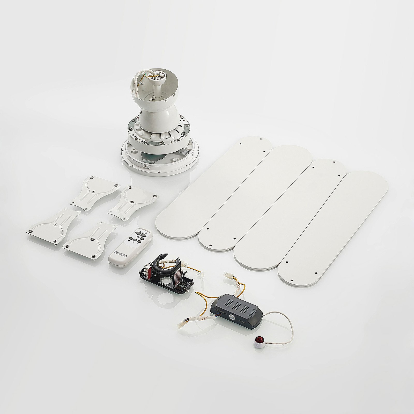 Lindby LED stropni ventilator Tedric, bijeli, drvo