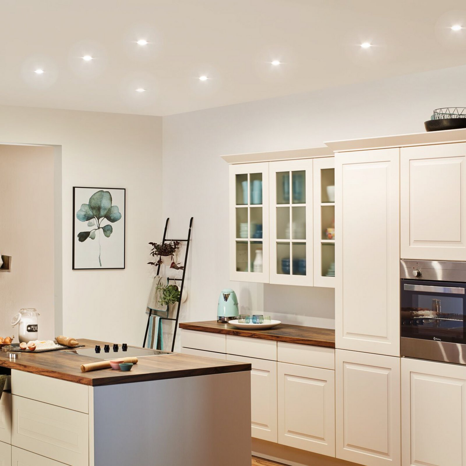 Paulmann vestavné LED podhledové svítidlo Nova, bílá Ø 8 cm GU10-LED IP44, sada