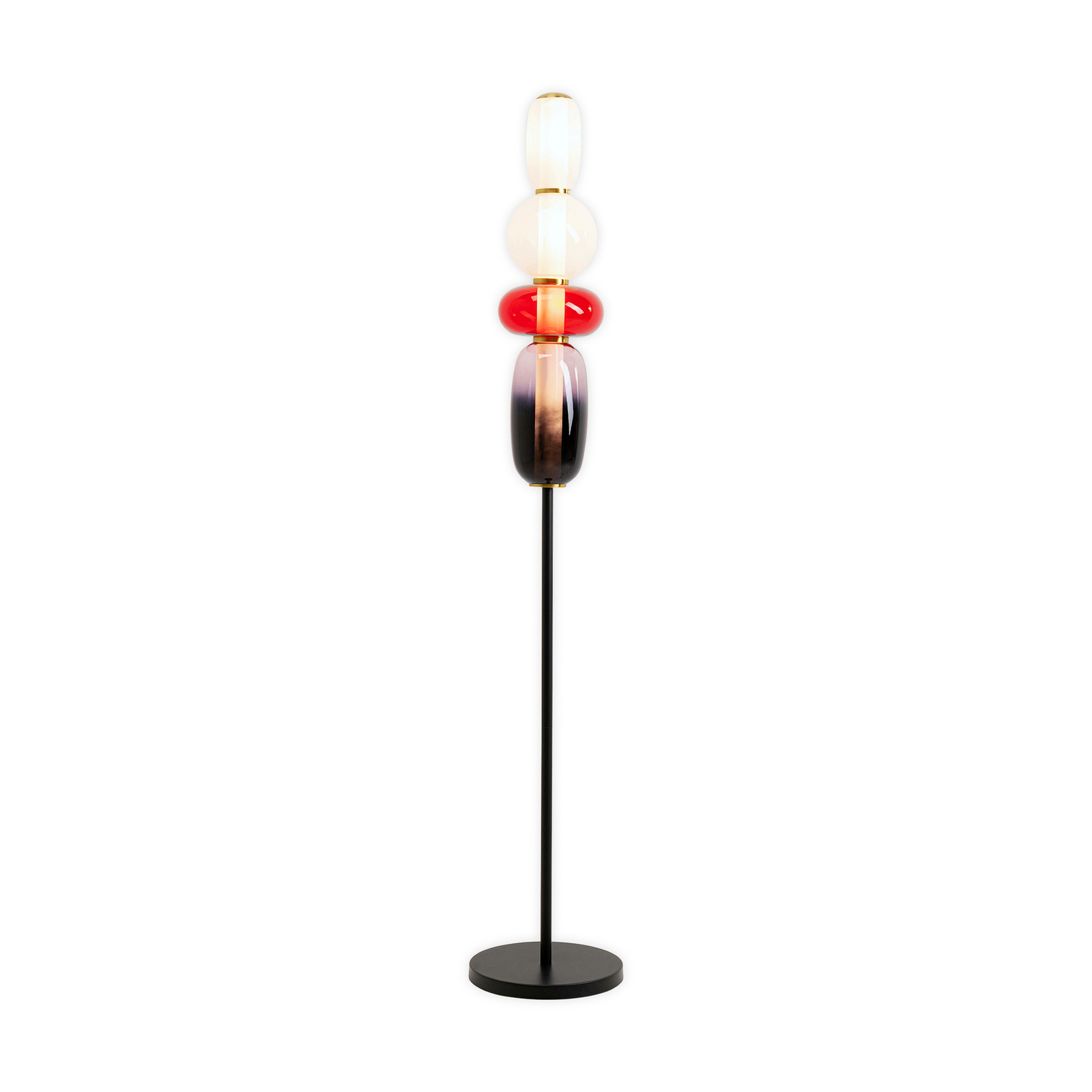 lampe sur pied KARE Sugar, multicolore, verre, 150 cm, G9