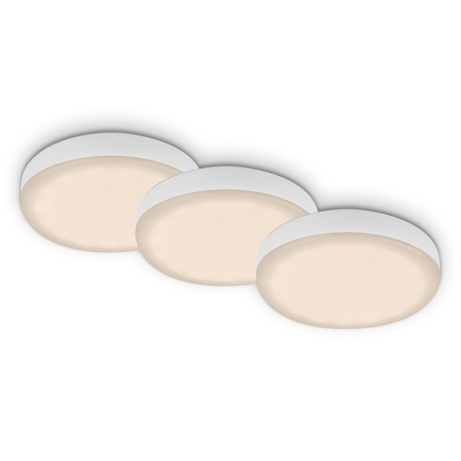 LED-inbyggnadsspot platt, vit, 3-set, 3 000 K