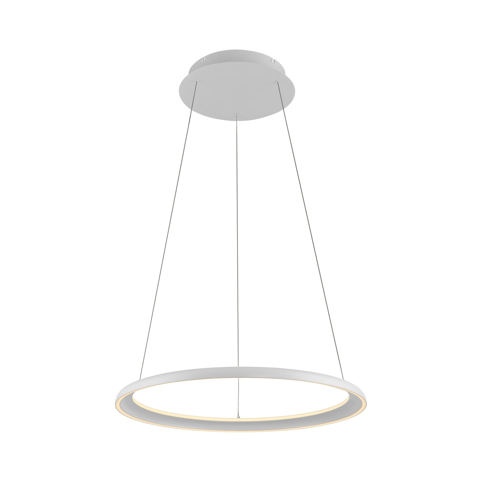 LED viseća svjetiljka QUILLO, bijela, Ø 60 cm, metal, s prigušivačem