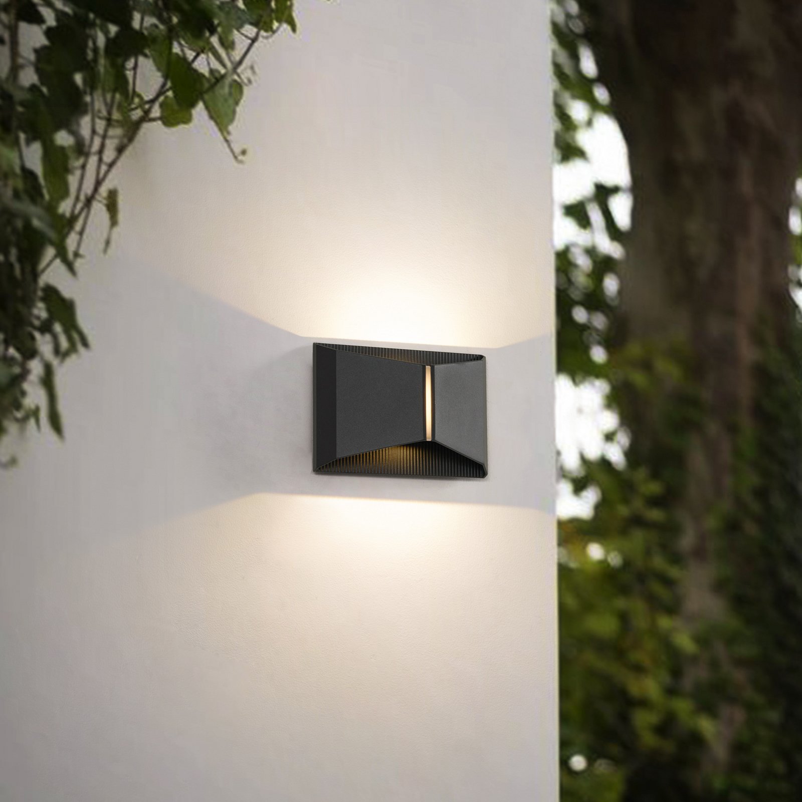 Lindby LED-Außenwandleuchte Anlira, schwarz, Up & down, IP65