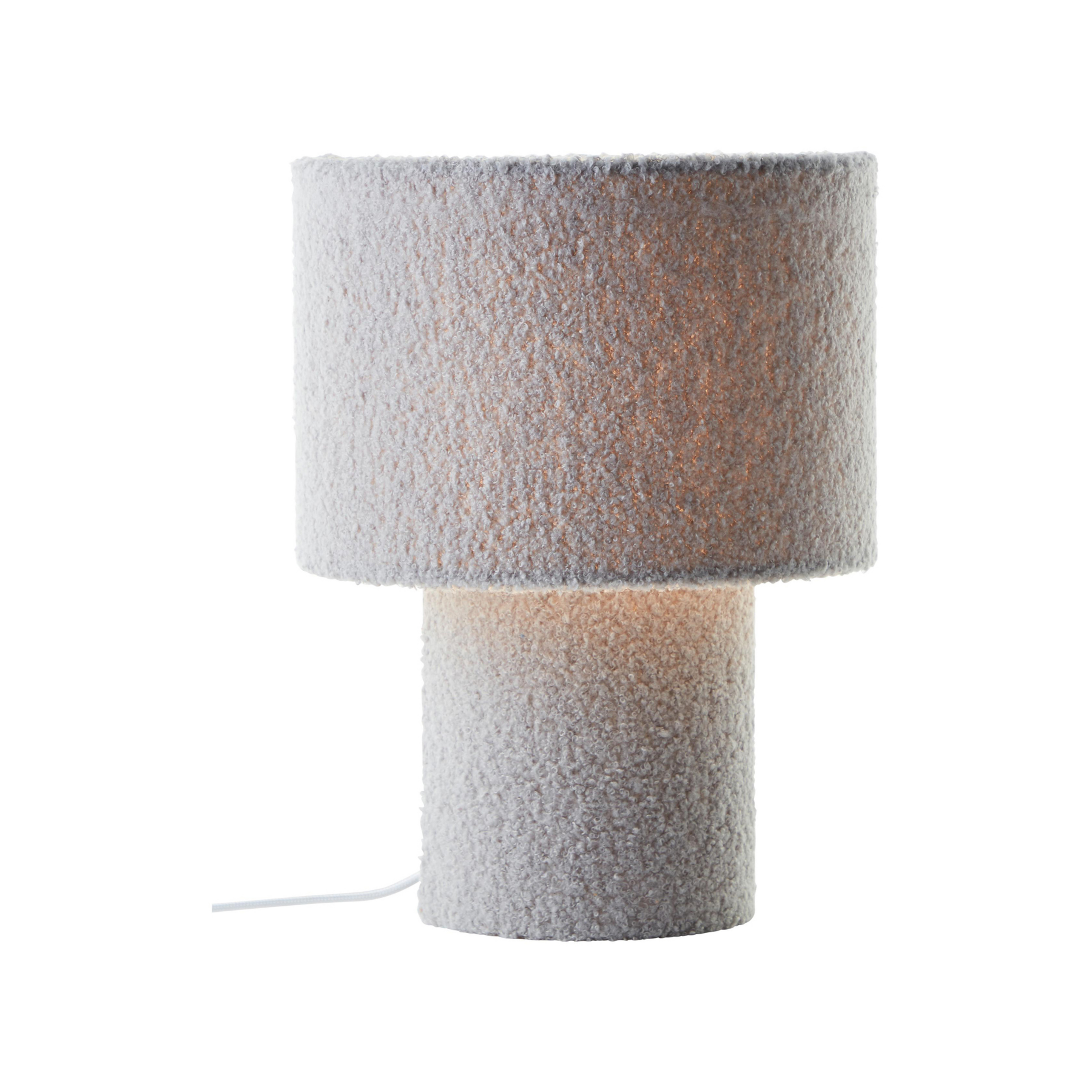 Stolová lampa Teddy, modrá, výška 30 cm, látka/kov