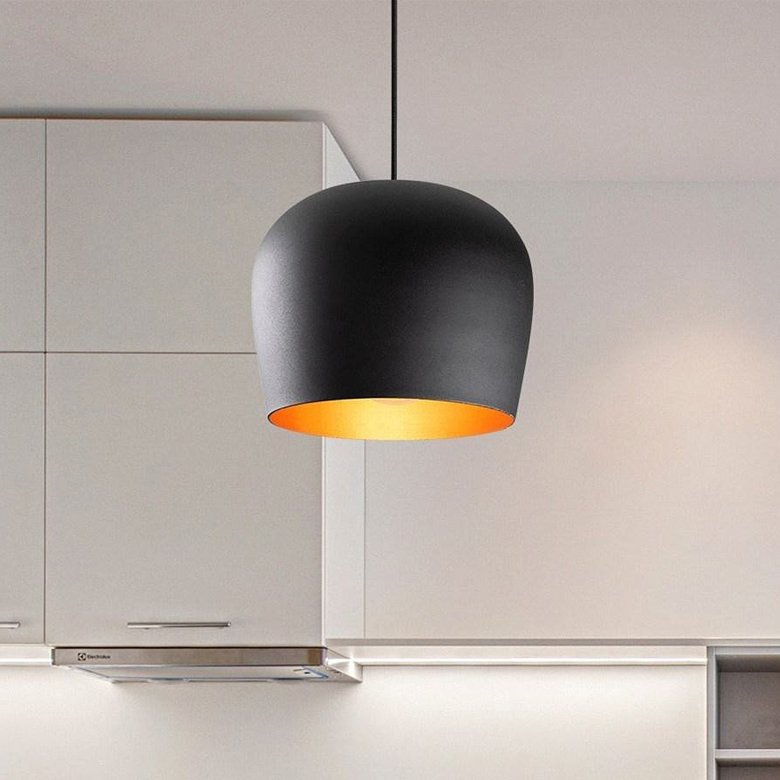 Berceste N-1409 pendant light, black, iron, Ø 23 cm