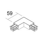 Ivela L-connector SQUARE 48 V, black, protective earth on left
