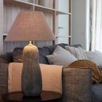 PR Home Настолна лампа Sally Ø42cm керамика/естествен лен