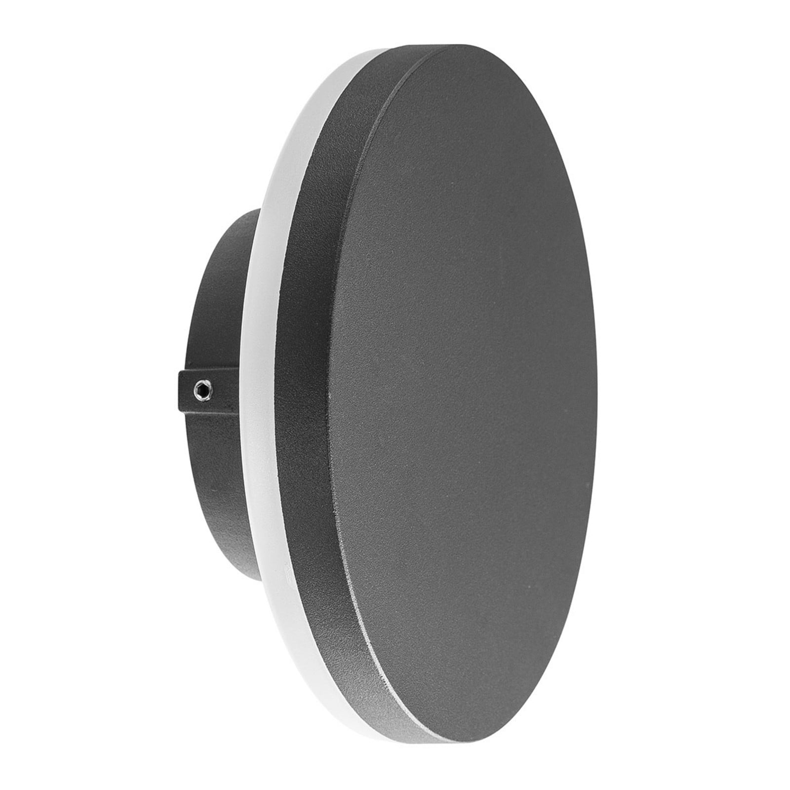 Candeeiro de parede exterior LED Bora redondo, cinzento escuro