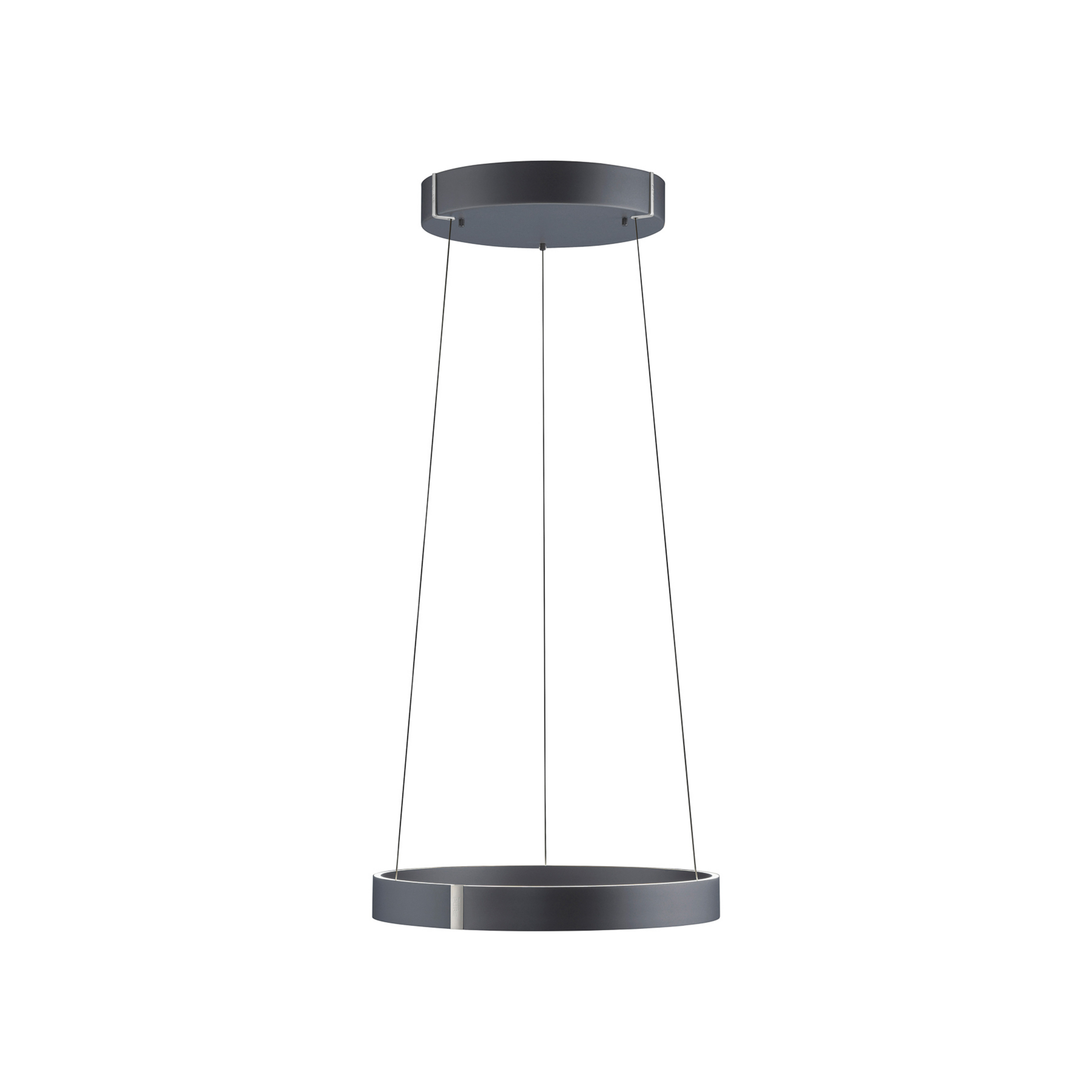 Lámpara colgante PURE LED E-Clipse, gris, Ø 50 cm, metal, CCT
