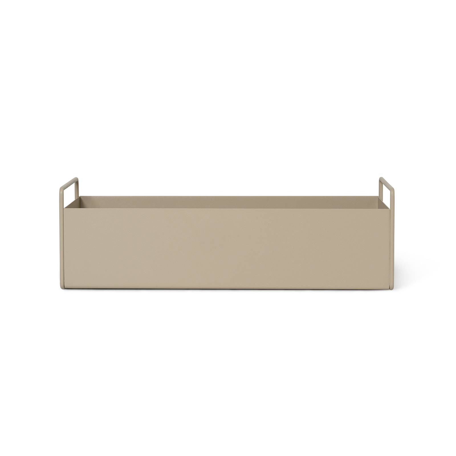 ferm LIVING Pojemnik na rośliny mały beżowy 45 x 16 x 14 cm stalowy