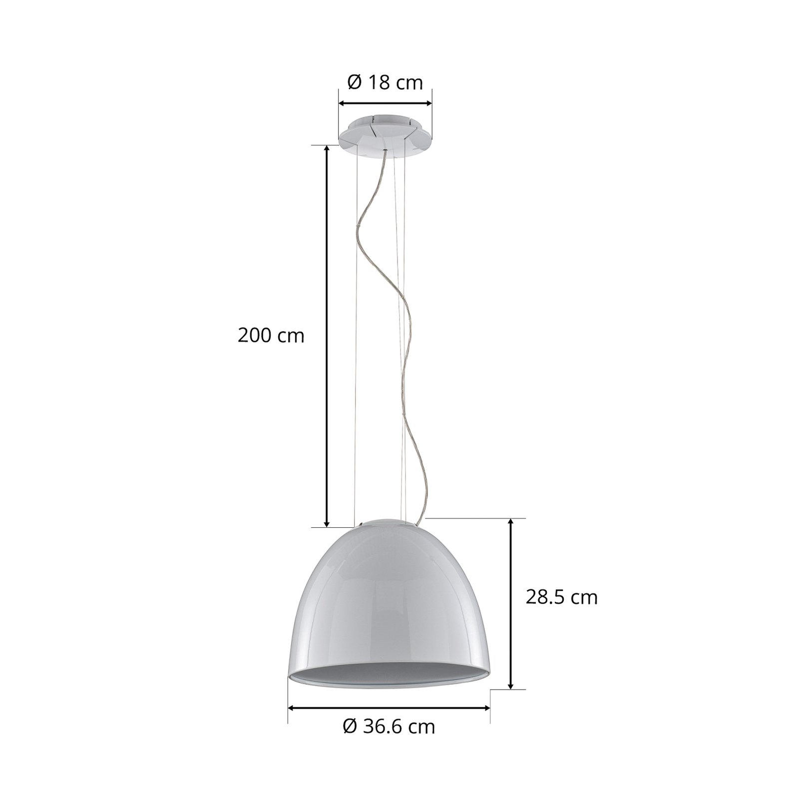 Nur Mini Gloss S Suspension Blanc - Artemide