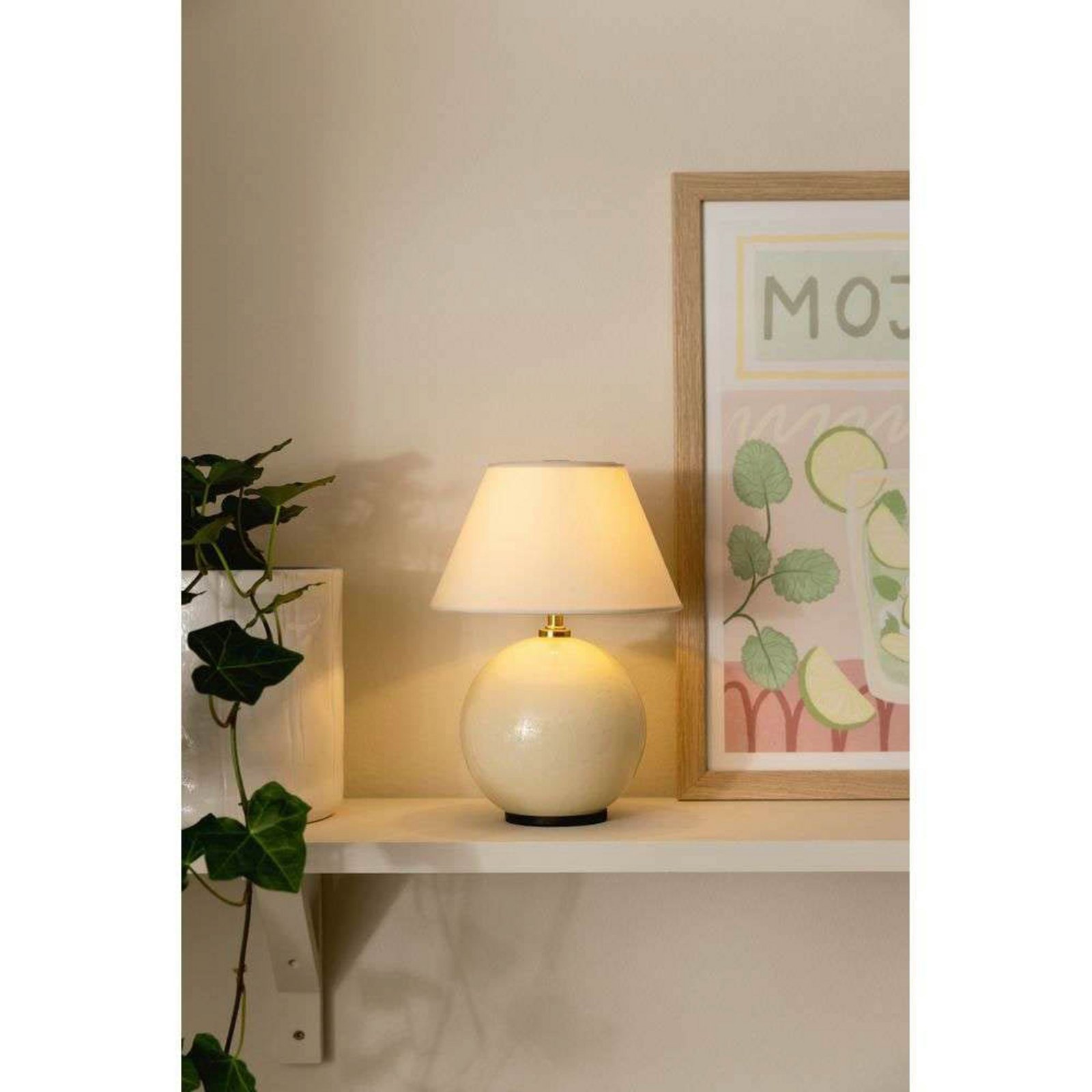 Globen Lighting Akku-Tischleuchte IRIS, creme, Höhe 23 cm