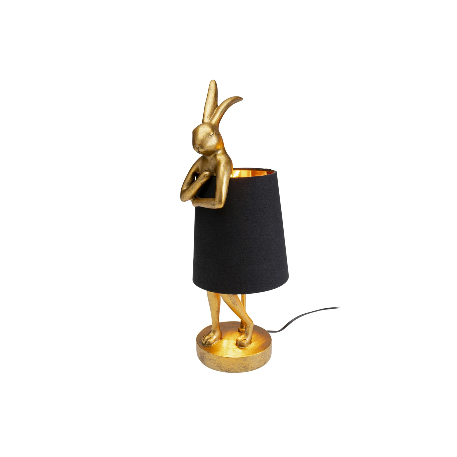 Kare galda lampa Animal Rabbit, zelta/melnā krāsā, 50 cm, E14