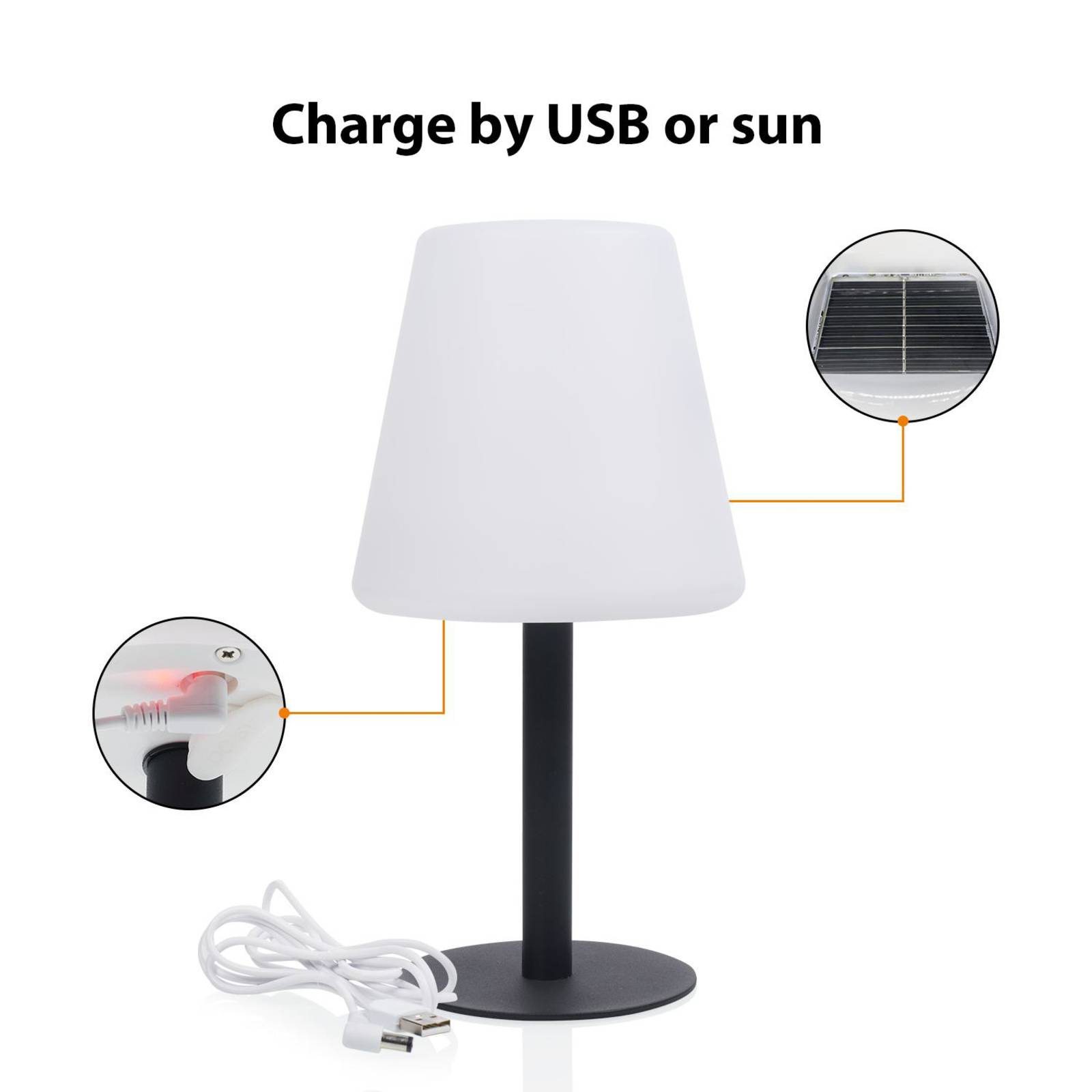 Photos - Desk Lamp Smartwares LED solar table lamp OSL-50012 rechargeable battery and USB cab 