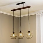 Acero hanging light cage lampshades, three-bulb