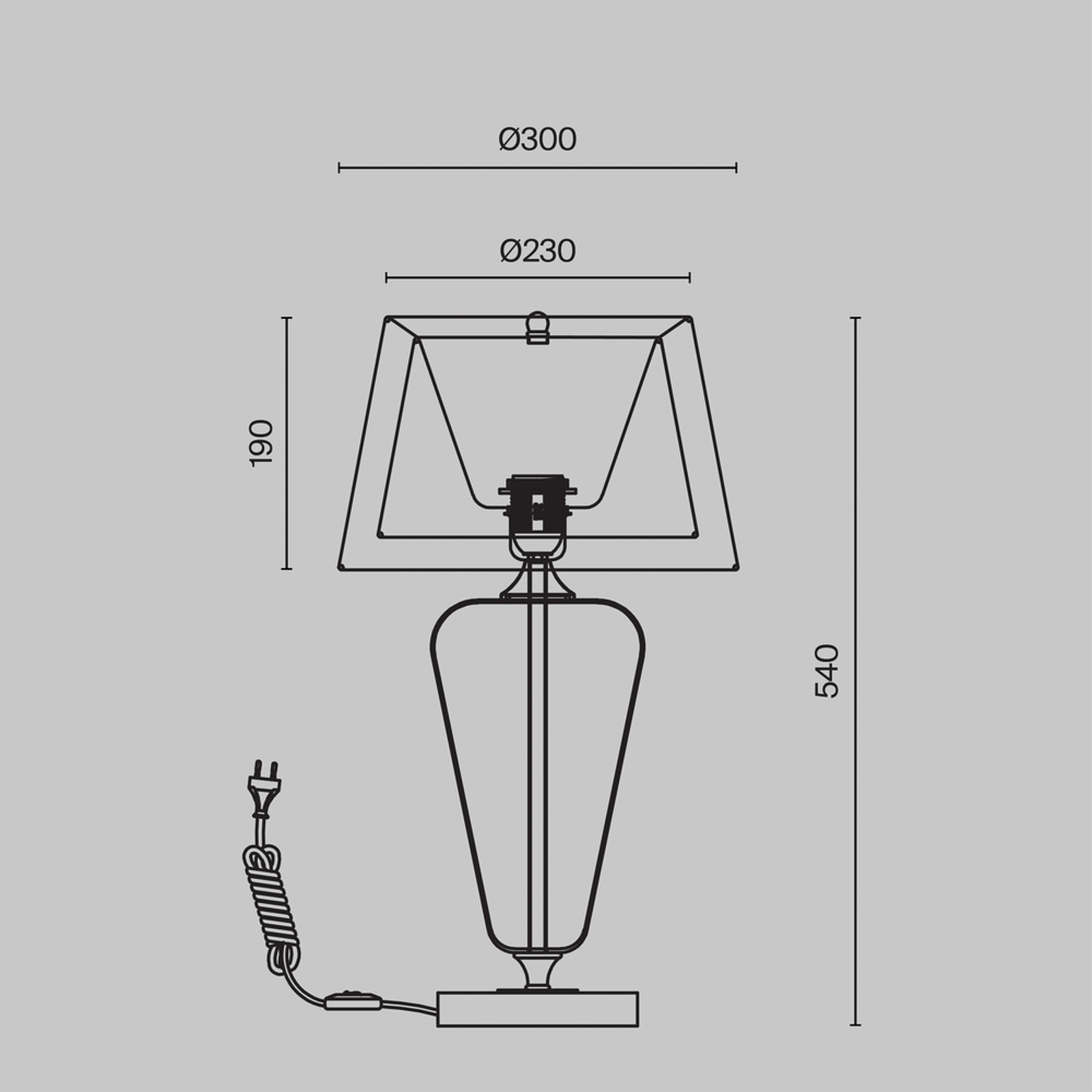 Maytoni bordlampe Verre, guld/hvid, højde 54 cm, glas