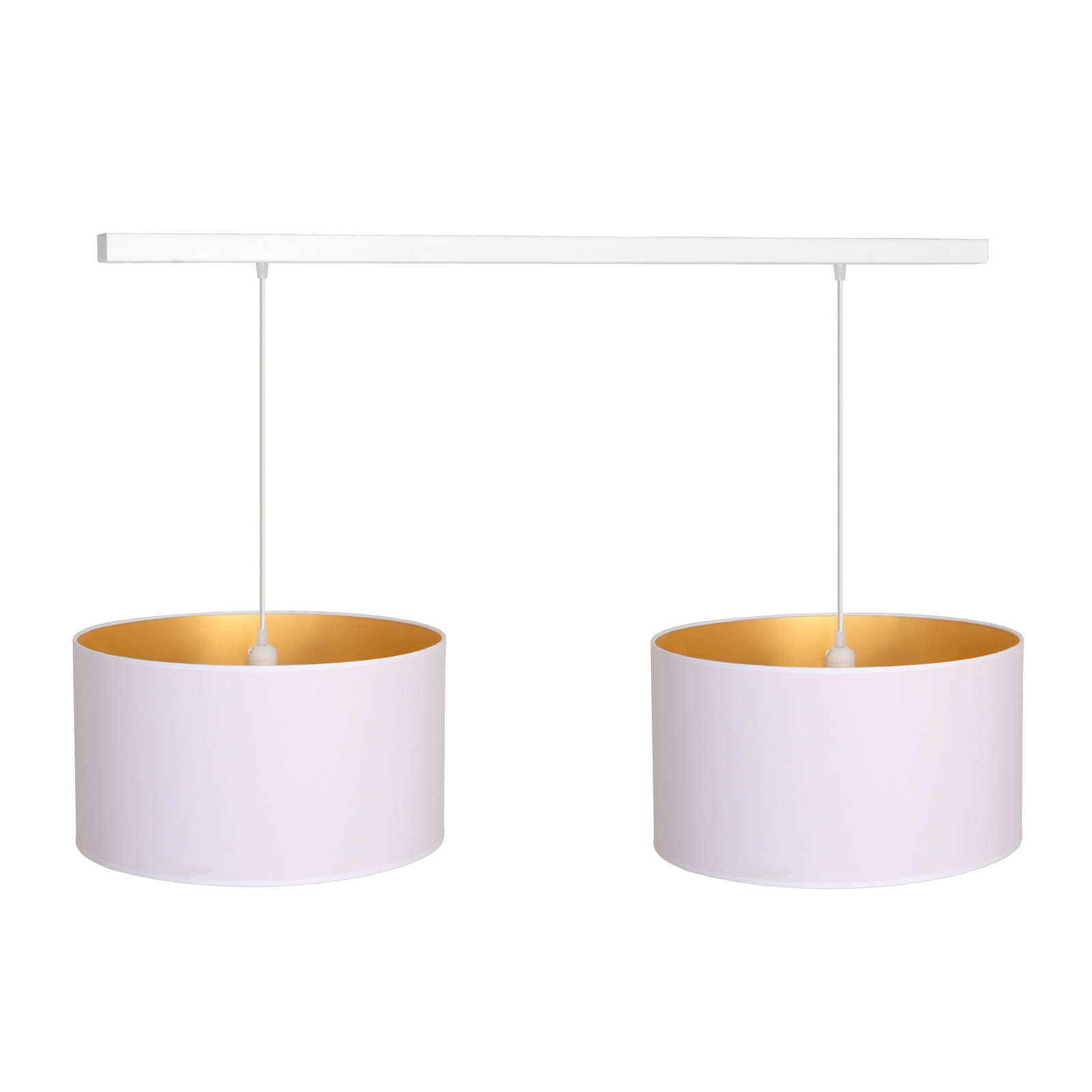 Lámpara colgante Roller blanco/oro, Ø45cm, 2 luces