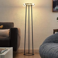 Lucande Seppe lámpara de pie LED, latón