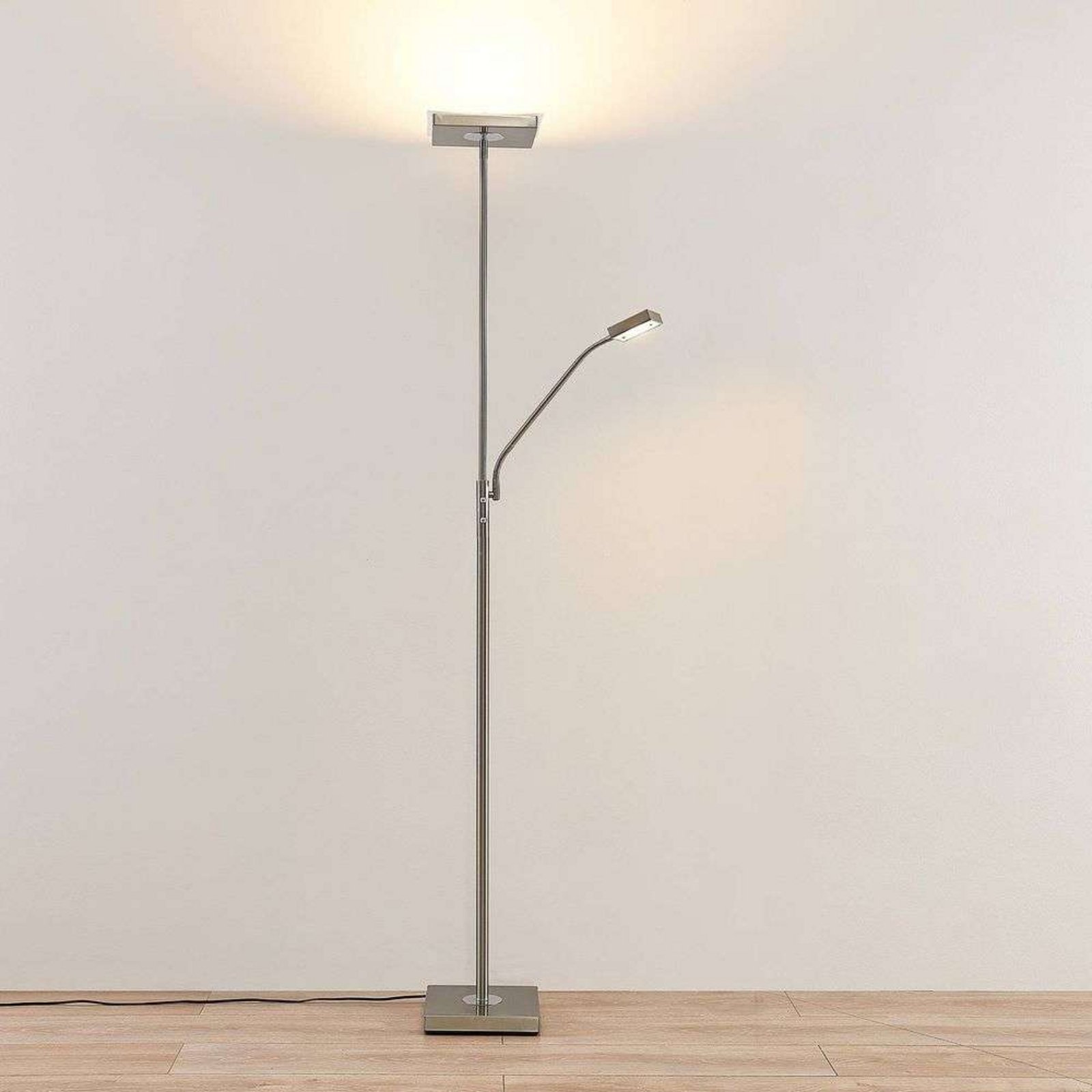 Sumani LED Lampadar Satin Nickel - Lindby