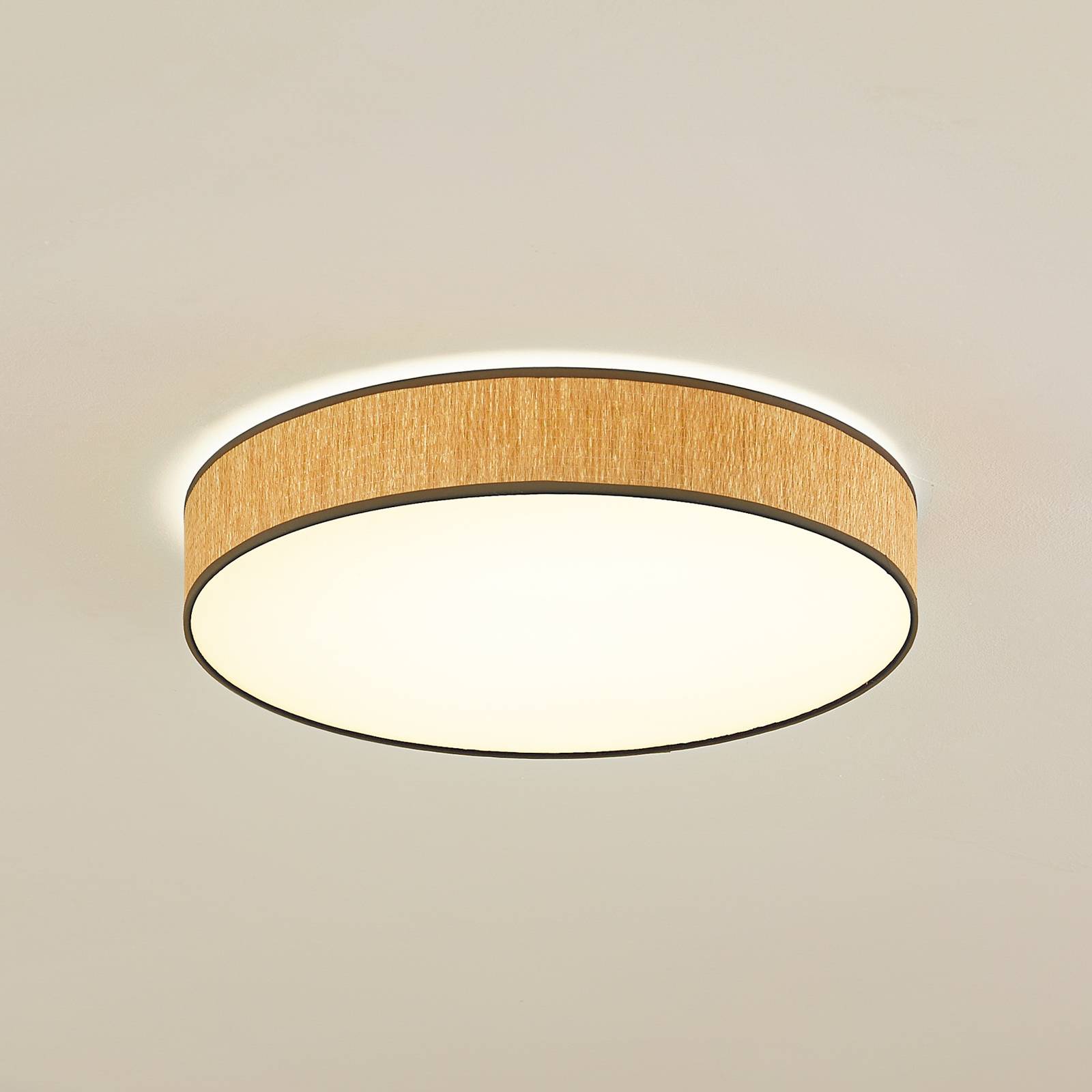 Lindby Plafonnier LED Jutis beige varech Ø 50 cm