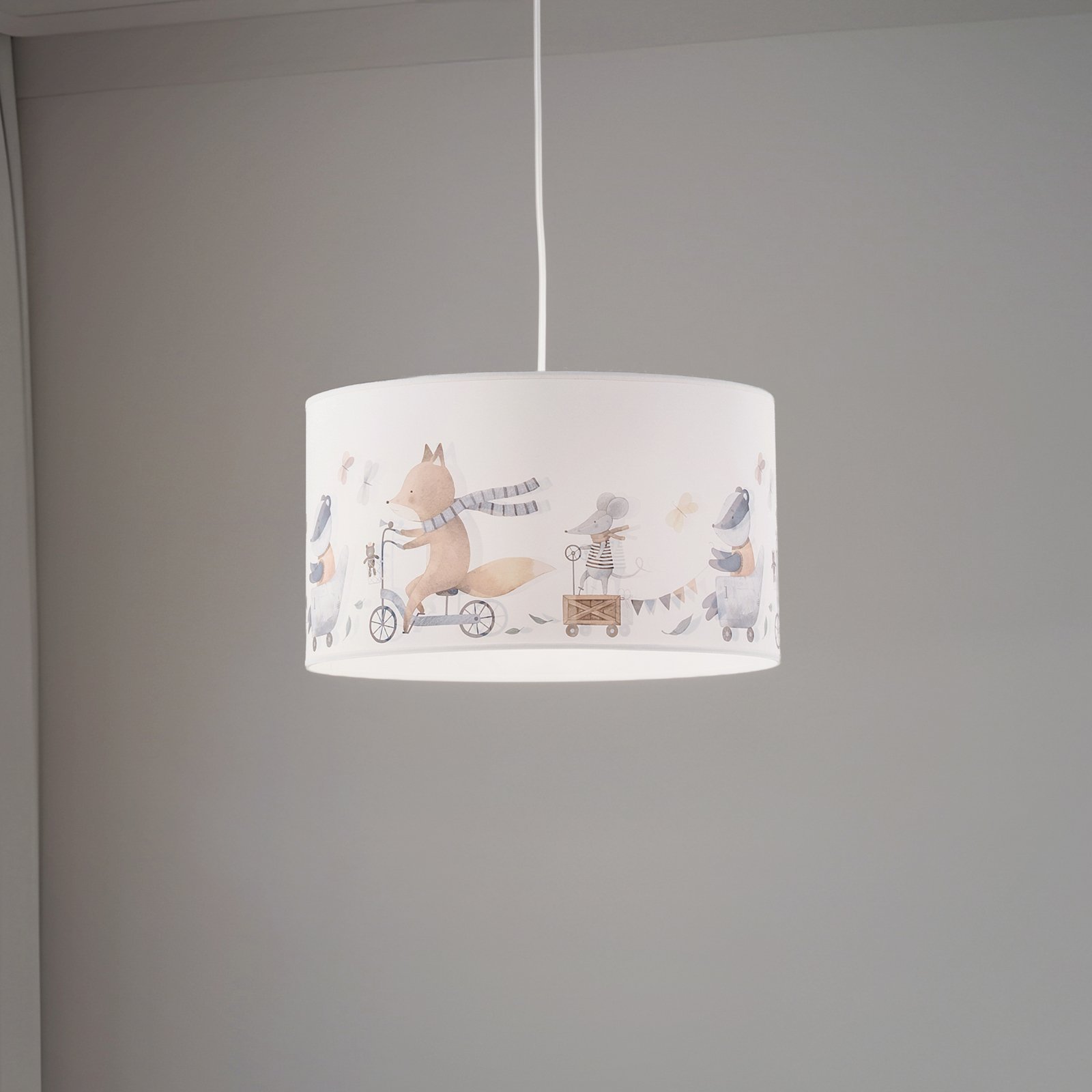Hängeleuchte Ferdi Kids, Textil, weiß, bunt Hängeleuchte Ferdi Kids, Textil, weiß, bunt