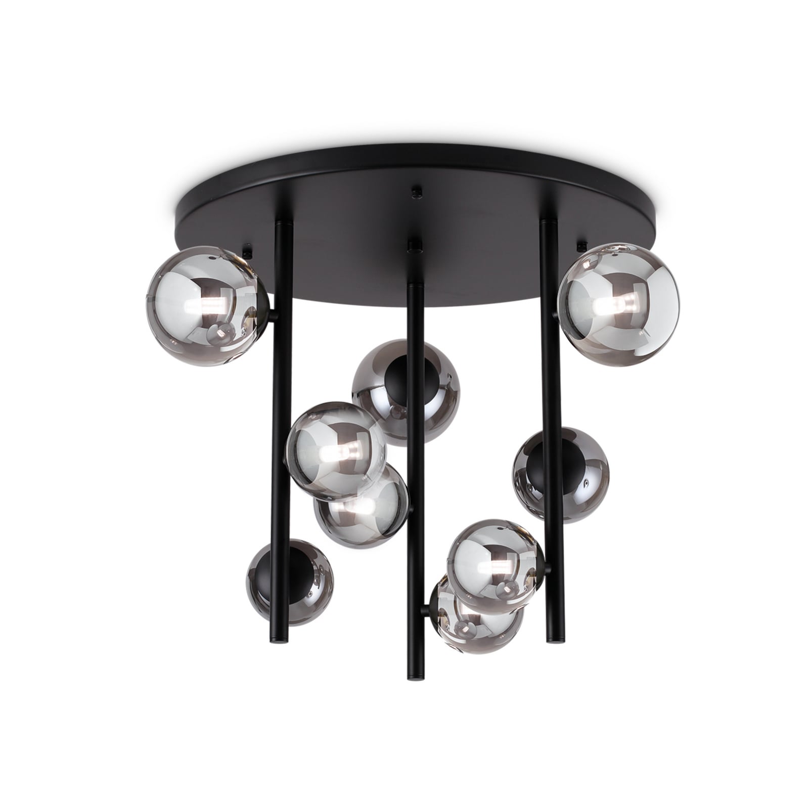 Ideal Lux Deckenlampe Perlage schwarz/rauchgrau Ø 50 cm 9flg