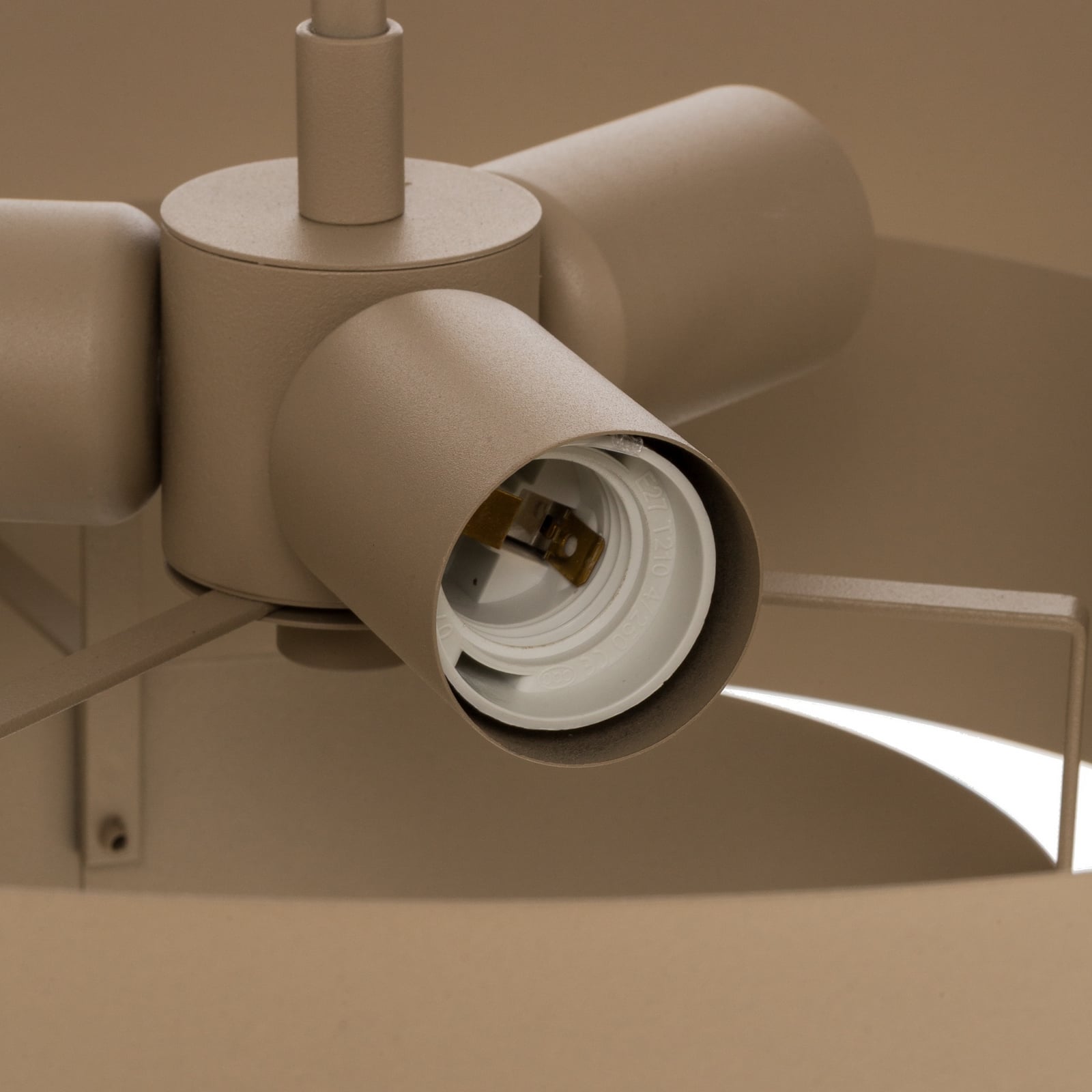 Plafoniera Trio, grigio-beige, metallo