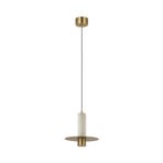 LED-hengelampe 2549, messing, Ø 20 cm, metall/alabast, dimbar