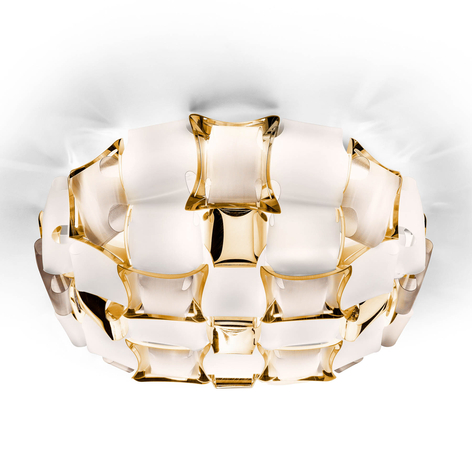 Slamp Mida vägglampa, 32 x 32 cm, guld/vit
