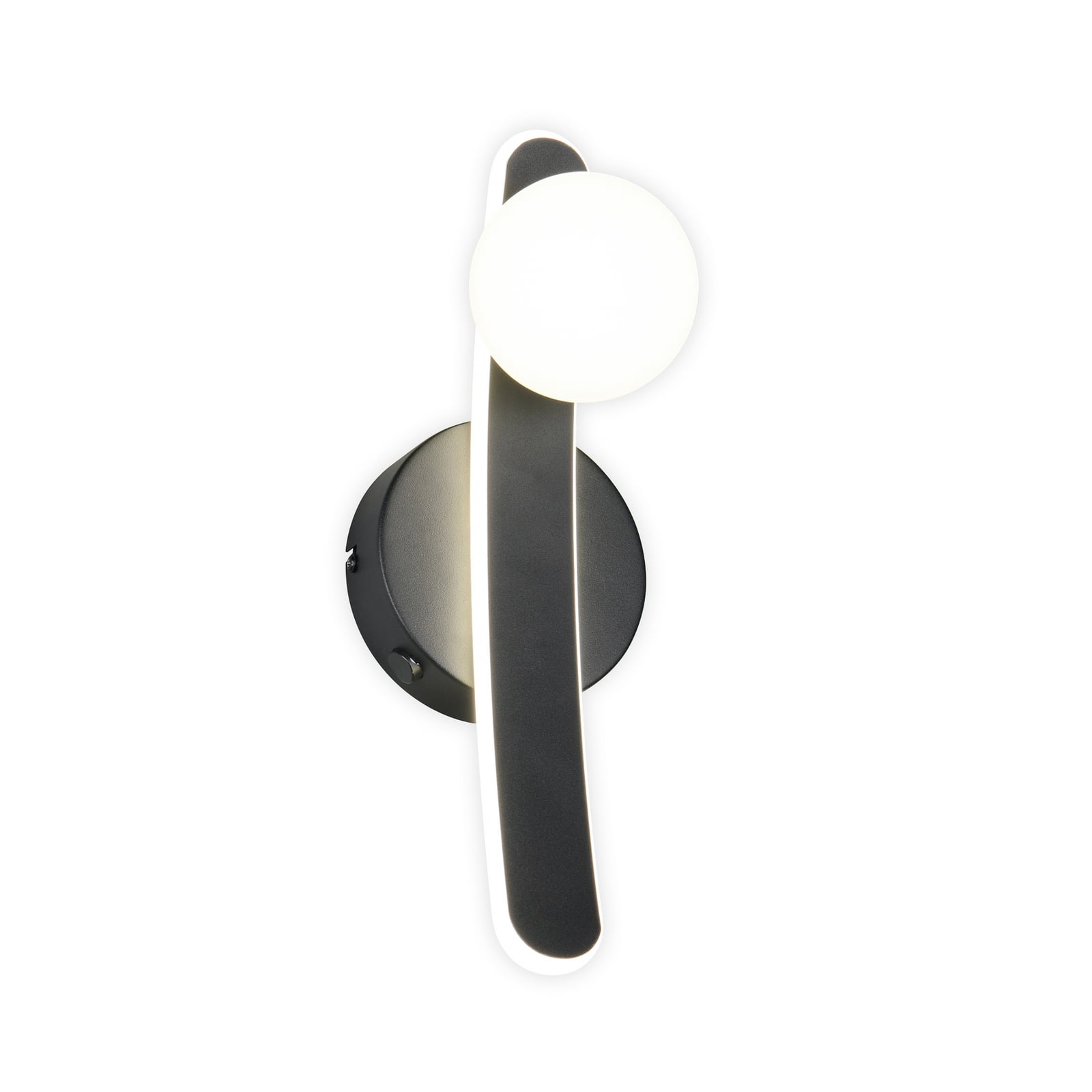 LED wandlamp Napoli, matzwart, hoogte 34 cm, metaal CCT