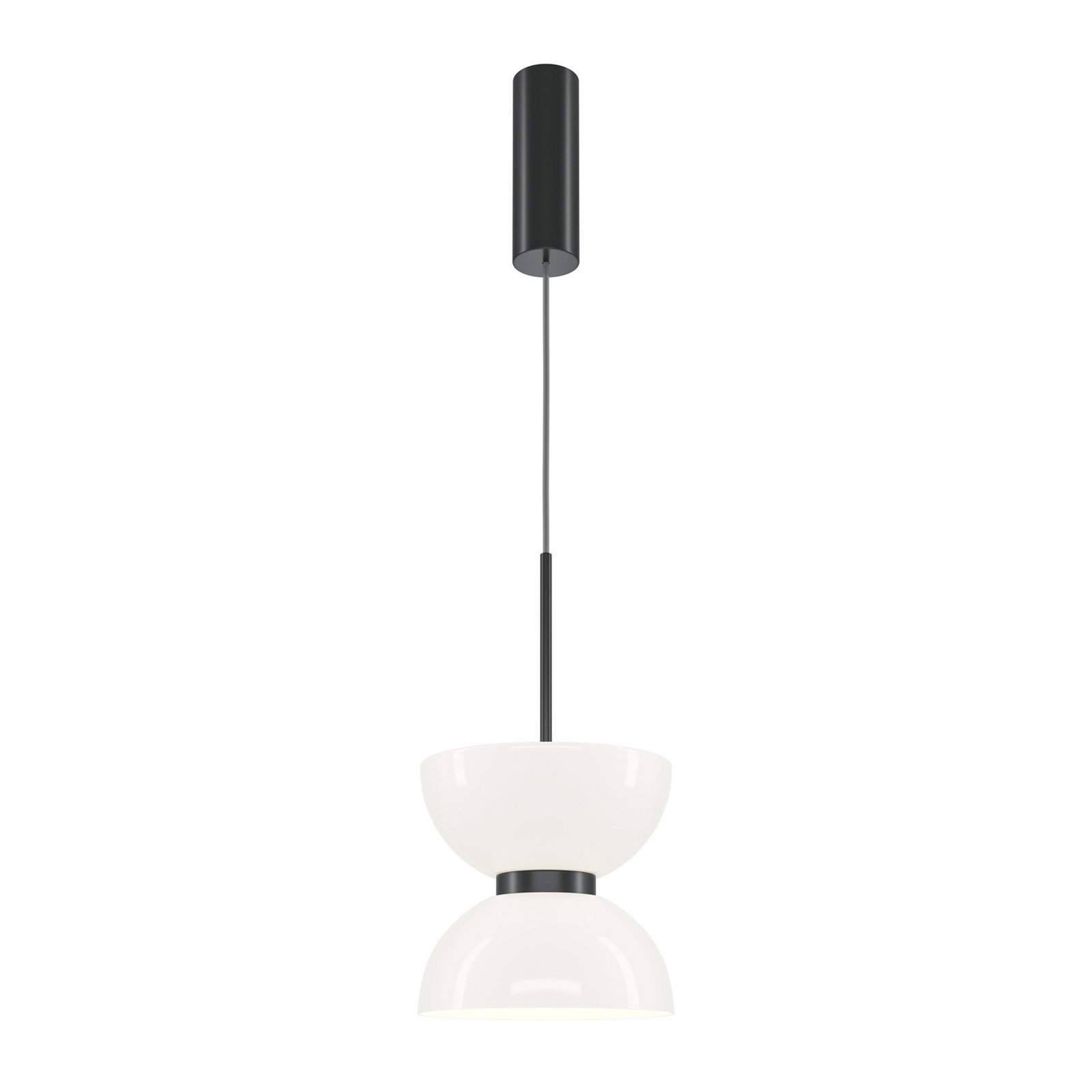 Maytoni Lámpara colgante LED Kyoto, blanco/negro, Ø 22 cm, vidrio