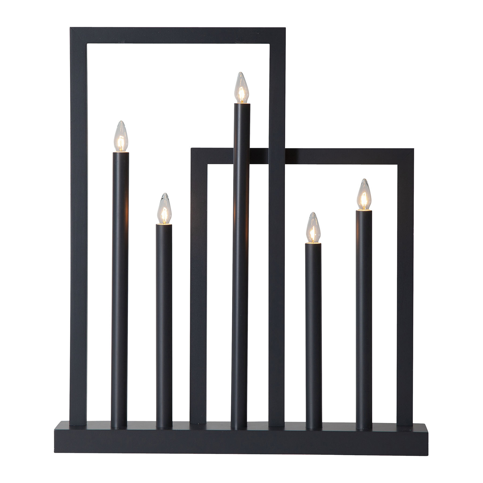 Frame wooden window candleholder, 5-bulb