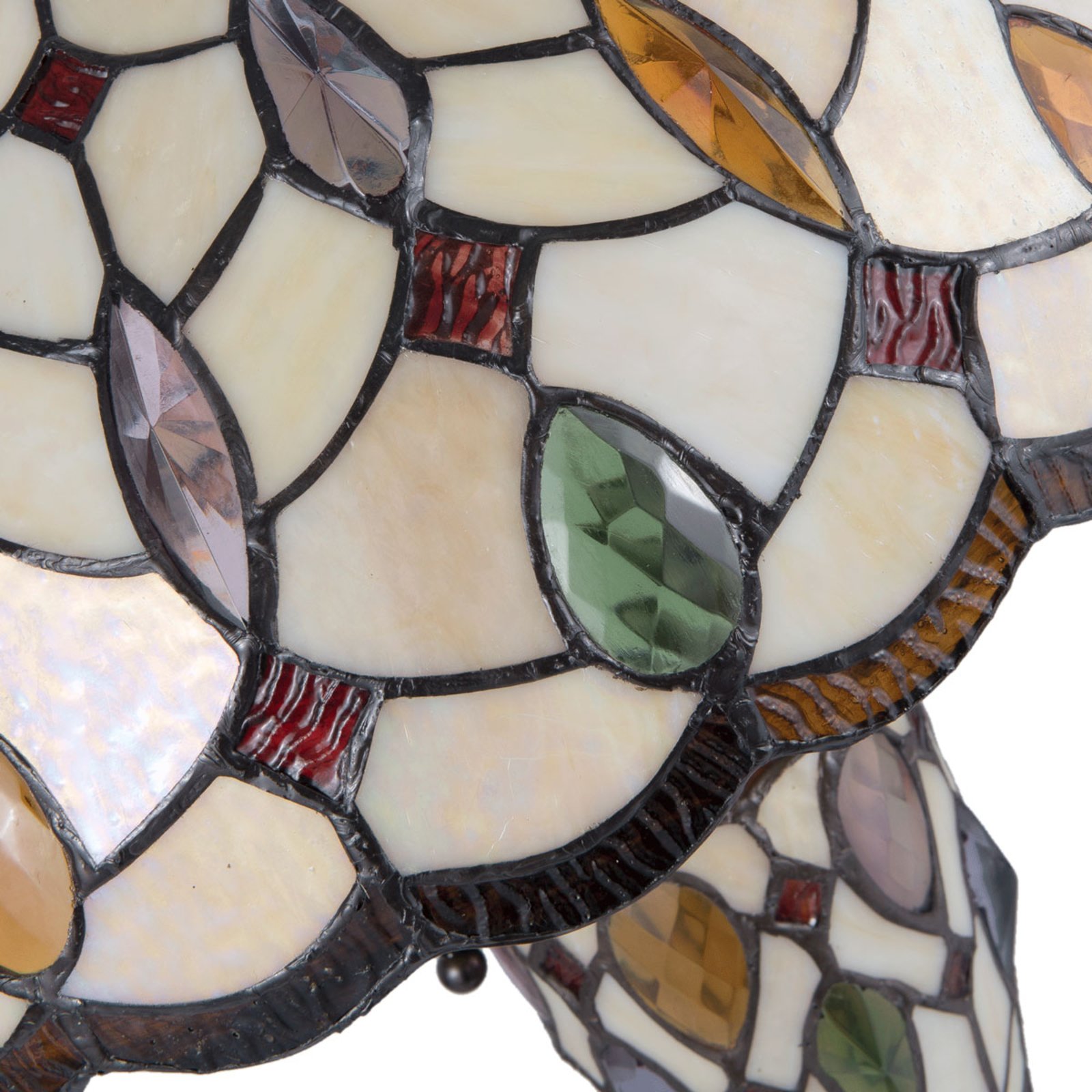 5182 table lamp, colourful Tiffany glass lampshade