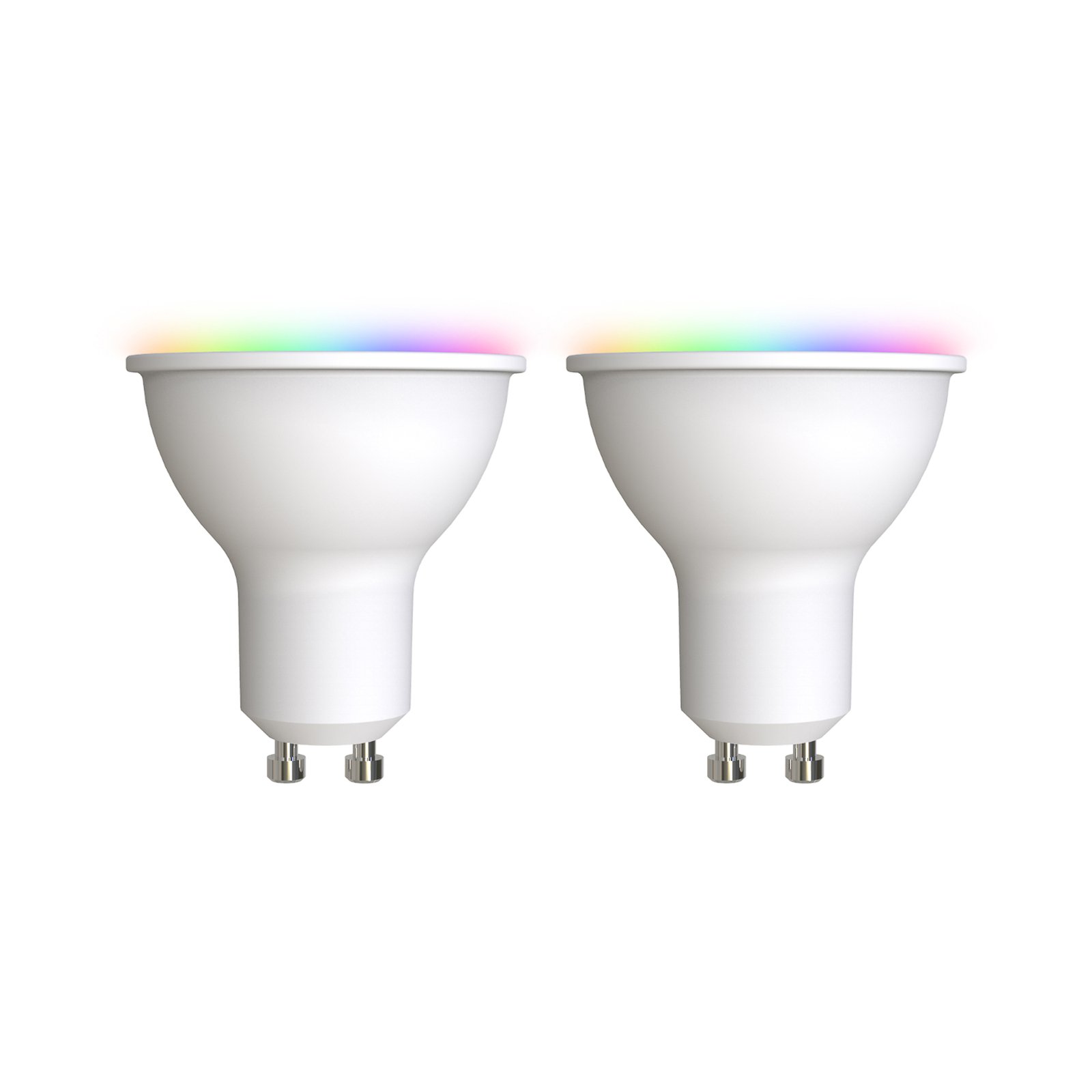 Prios LED-GU10 muovi 4,7W RGBW WLAN opaali, 2 kpl