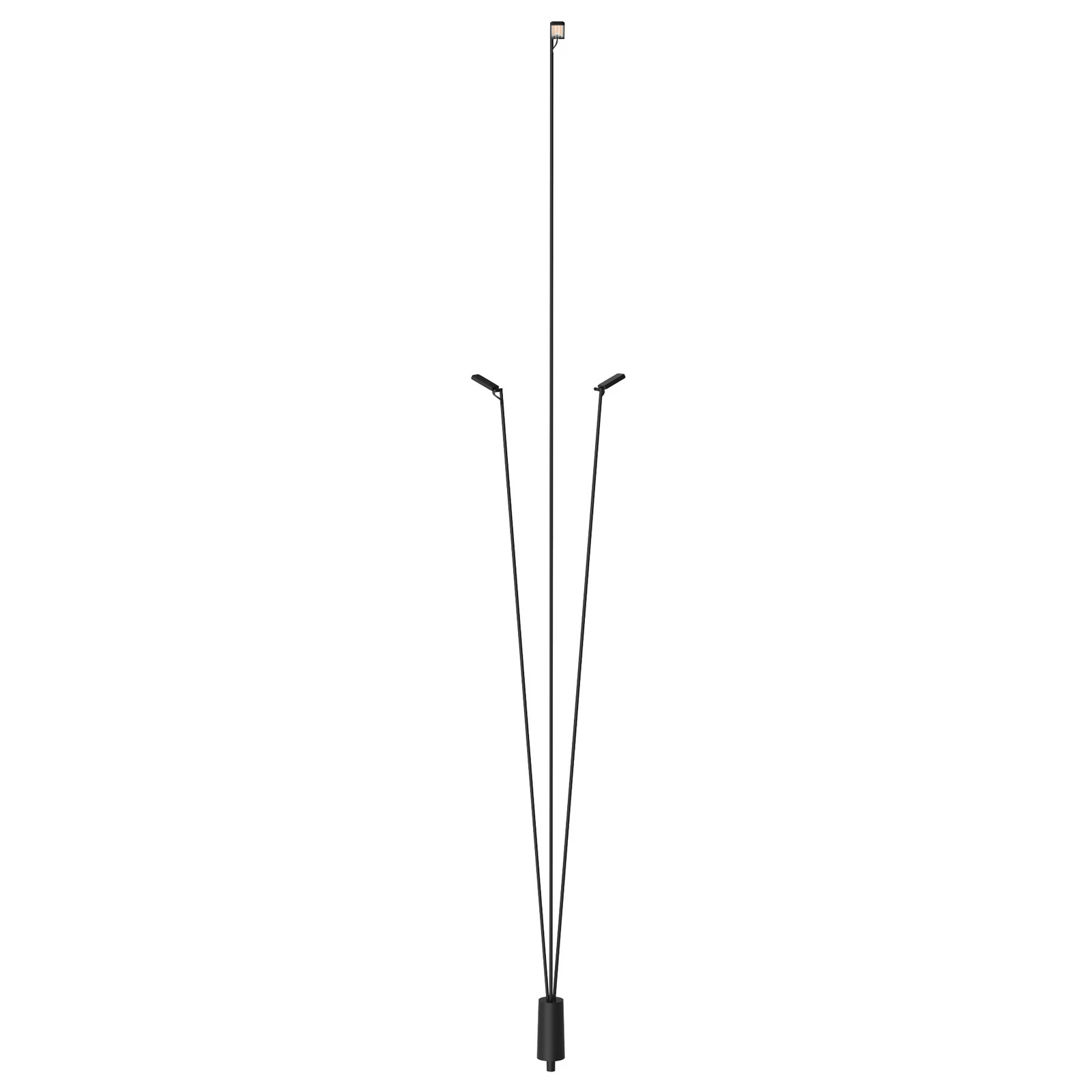 Luceplan LED ceļa lampa Flia, 3-deguma, melna, plastmasa