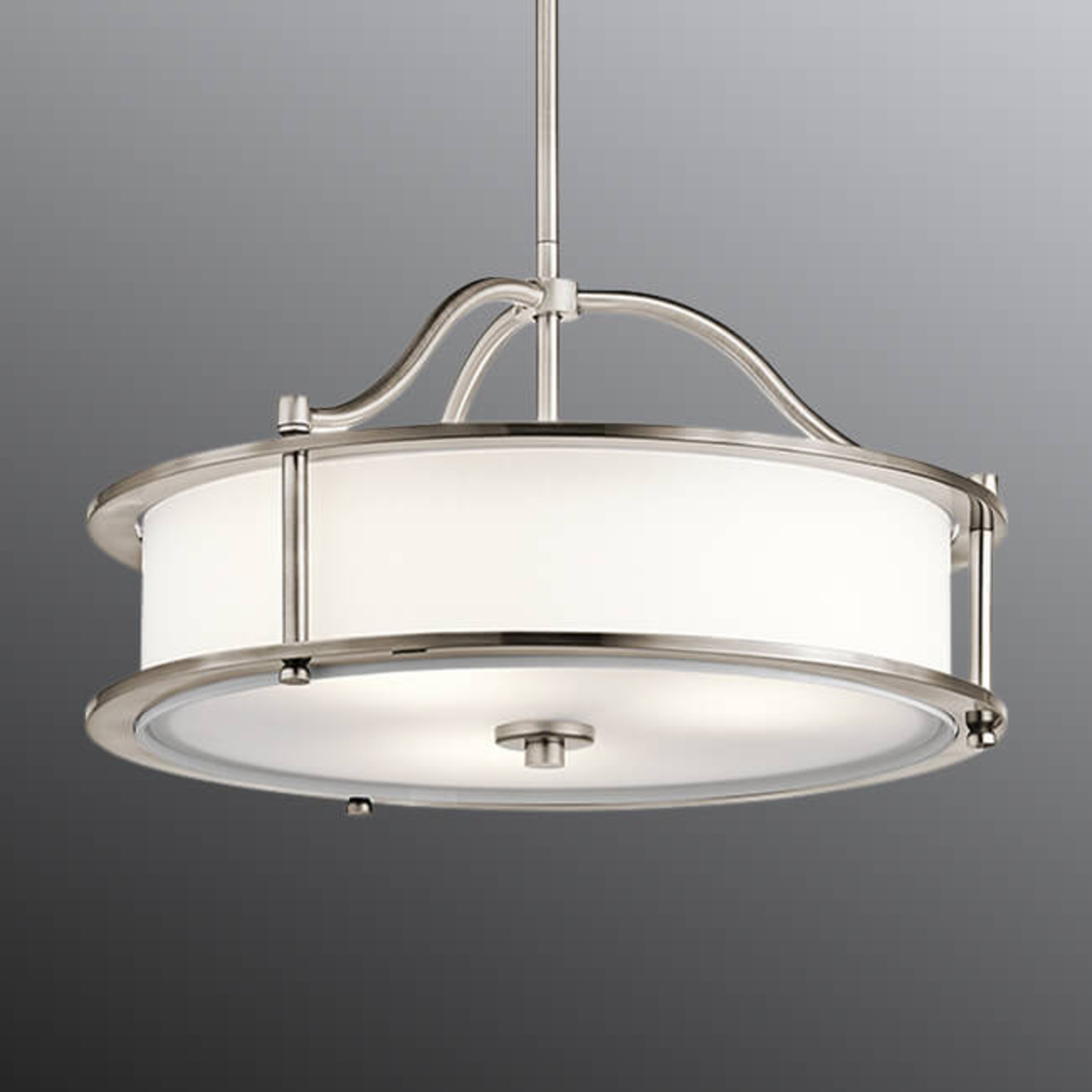 KICHLER Appealing hanging light Emory, for Living / Dining Room, metal, glass, fabric, E27, 100 W, H: 26.3 cm